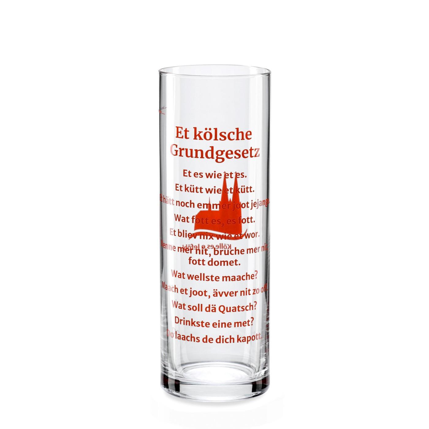 Kölschglas "Kölsches Grundgesetz", rot