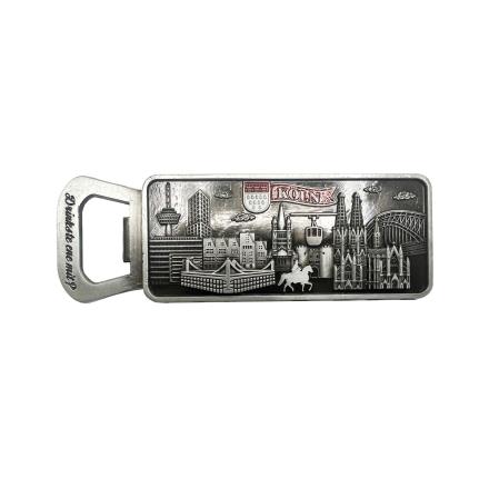 Flaschenöffnermagnet Skyline, silber