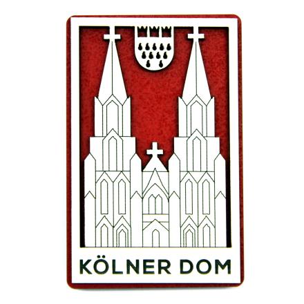 Holzmagnet Kölner Dom hochkant